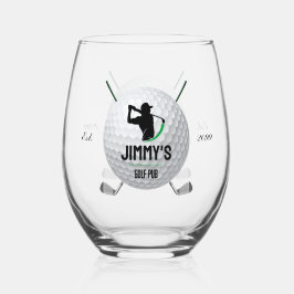 Vaso De Vino Golf Golfing Golfer Ball Clubs Cocktail