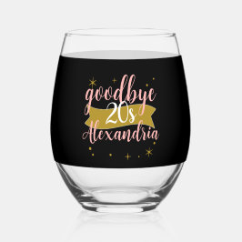 Vaso De Vino Goodbye 20s Personalized 30th Birthday Design