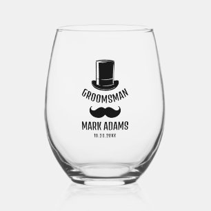 Vaso De Vino Gorra negro Mustache Gentleman Vintage Groomsmen