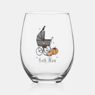 Vaso De Vino Gótico Mamá Halloween Vidrio De Vino Sin Pisos Par