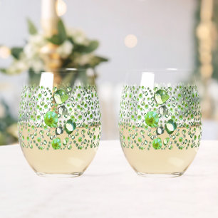 Vaso De Vino Gotitas Verdes
