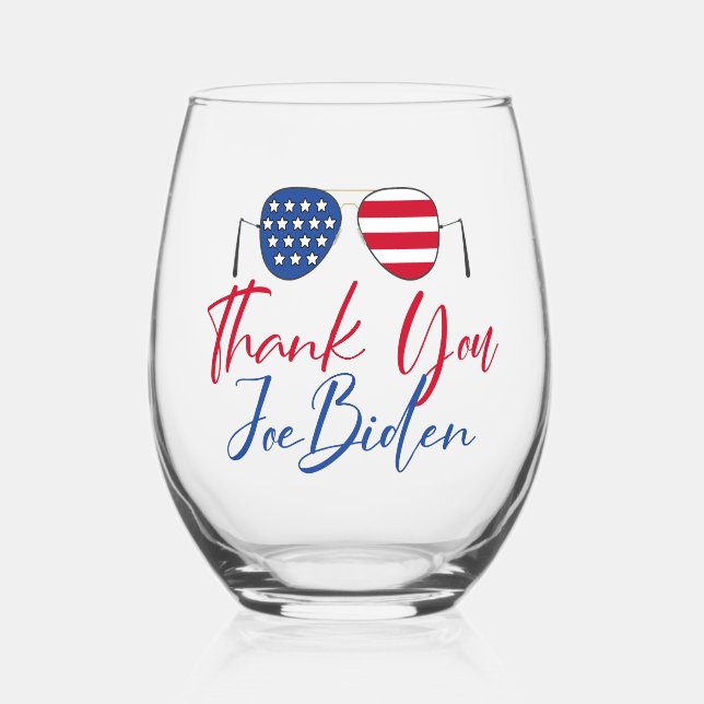 Vaso De Vino Gracias Joe Biden Conmemorativo (Anverso)