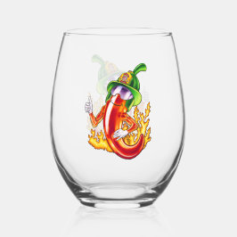 Vaso De Vino Gracioso Bombero Chili En Fuego Da Muñecas
