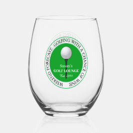 Vaso De Vino Gracioso Golf Golfing Golfer Ball Tee Cocktail Beb
