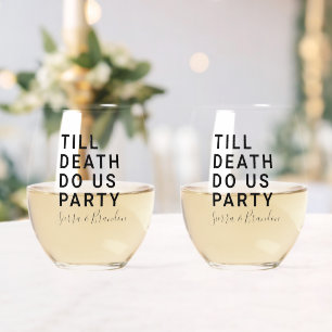 Vaso De Vino Gracioso hasta la muerte nos hace Boda Fiesta o co