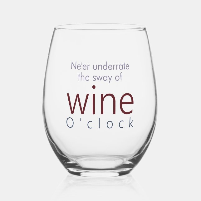 Vaso De Vino Gracioso O'clock Personalizado (Anverso)