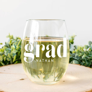 Vaso De Vino Grado moderno   Año y nombre de graduación