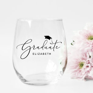 Vaso De Vino Graduación de guión elegante