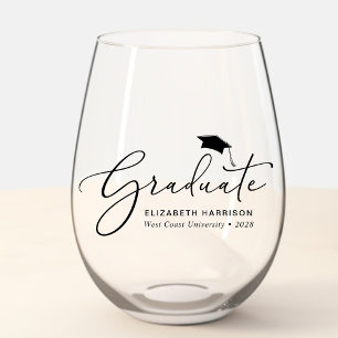 Vaso De Vino Graduación de guión elegante