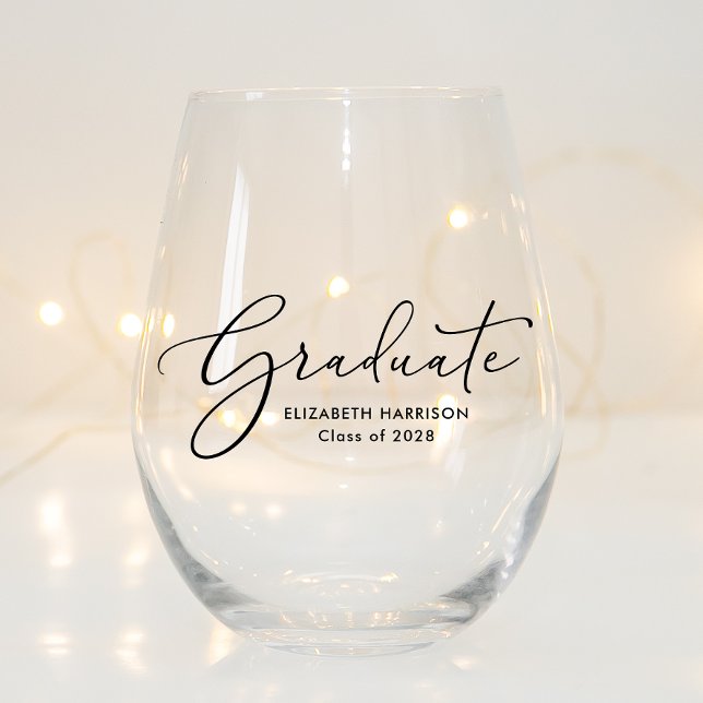 Vaso De Vino Graduación de guión elegante (Subido por el creador)