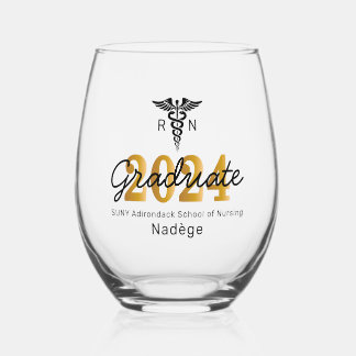 Vaso De Vino Graduación de la clase de la escuela de enfermería