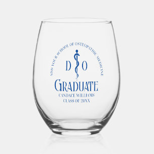 Vaso De Vino Graduación de la Escuela Médica Osteopática Azul