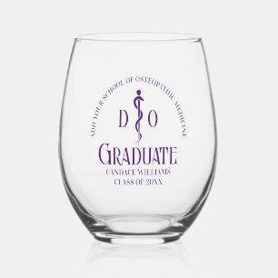 Vaso De Vino Graduación de la Escuela Médica Osteopática Púrpur