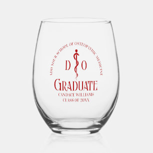 Vaso De Vino Graduación de la Escuela Médica Osteopática Roja