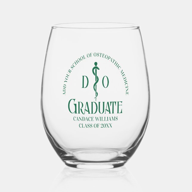 Vaso De Vino Graduación de la Facultad de Medicina Osteopática  (Anverso)