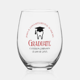 Vaso De Vino Graduación de Personalizado Dentista de la Escuela