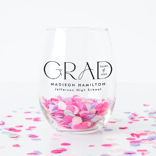 Vaso De Vino Graduación moderna en negro