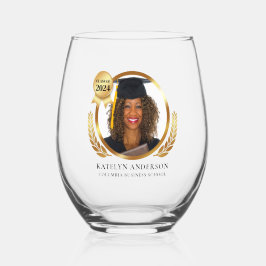 Vaso De Vino Graduación Moderna Personalizada Escuela Graduació