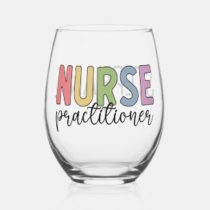 Vaso De Vino Graduación Personalizada de Enfermera Practicante