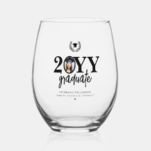 Vaso De Vino Graduación personalizada Foto de graduado moderno