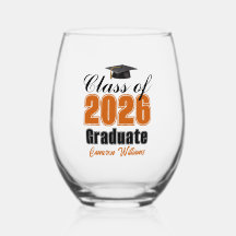 Graduación Personalizada Naranja Clase de 2026