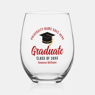 Vaso De Vino Graduación Universitaria Personalizada Graduado Ro