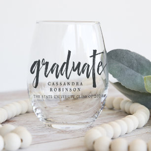 Vaso De Vino Graduado esbozado Clase de graduación de 2025