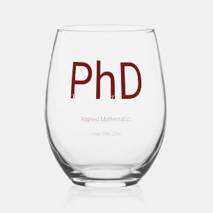 Vaso De Vino Graduado Keepsake Name PhD Graduation