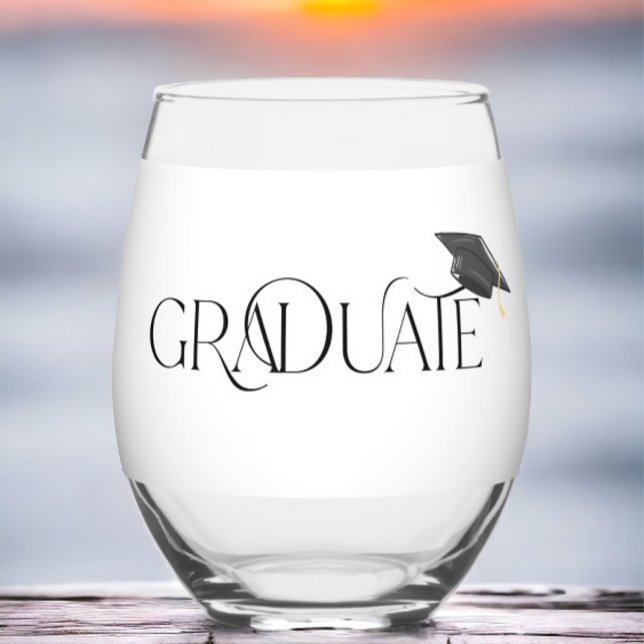 Vaso De Vino Graduado personalizado con clase de Grad Cap de (Subido por el creador)