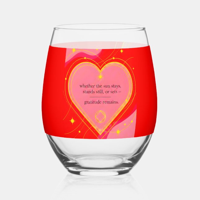 Vaso De Vino Gratitude Remains™ Love & Intention | Evening Ritu (Anverso)