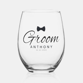 Vaso De Vino Groom Bow