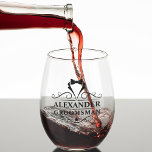 Vaso De Vino Groomsman Black Tie Shot<br><div class="desc">Boda Groomsman Black Tie Shot Wine Glass</div>