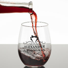 Vaso De Vino Groomsman Black Tie Shot