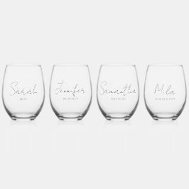 Vaso De Vino Grupo de Boda Personalizado