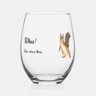 Vaso De Vino ¡Guau! Frenar ahí Ardilla Texto Personalizable