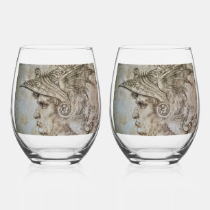 Vaso De Vino Guerrero con casco de Leonardo