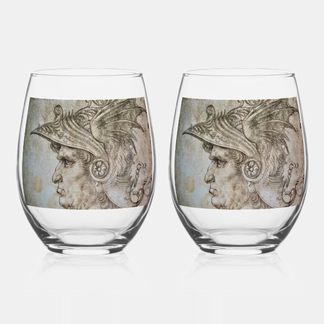 Vaso De Vino Guerrero con casco de Leonardo    (Anverso)
