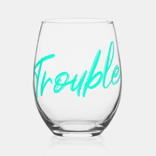 Vaso De Vino Guion Azul Problemático