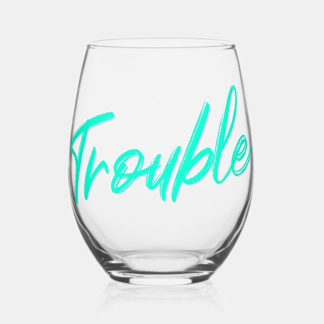 Vaso De Vino Guion Azul Problemático (Anverso)