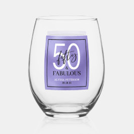 Vaso De Vino Guión de cincuenta y fabulosos para cumpleaños 50