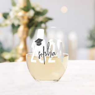 Vaso De Vino Guión de firma para graduado