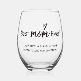 Vaso De Vino Guión divertido de la mejor mamá