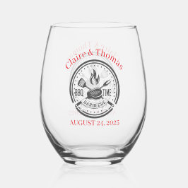 Vaso De Vino Hacemos Fiesta De Vacaciones De Bbq