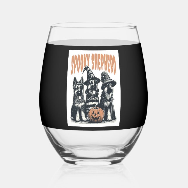 Vaso De Vino Halloween German Shepherd.jpg (Anverso)