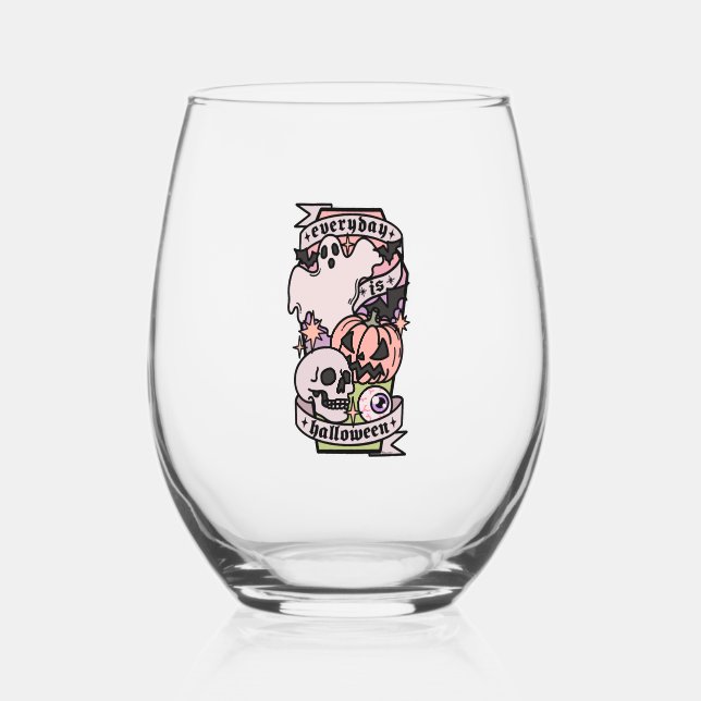 Vaso De Vino Halloween Todos los Días (Anverso)