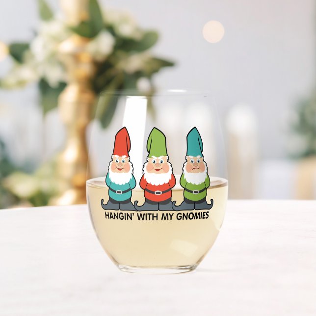 Vaso De Vino Hangin' con mis gnomos (Insitu (Boda))