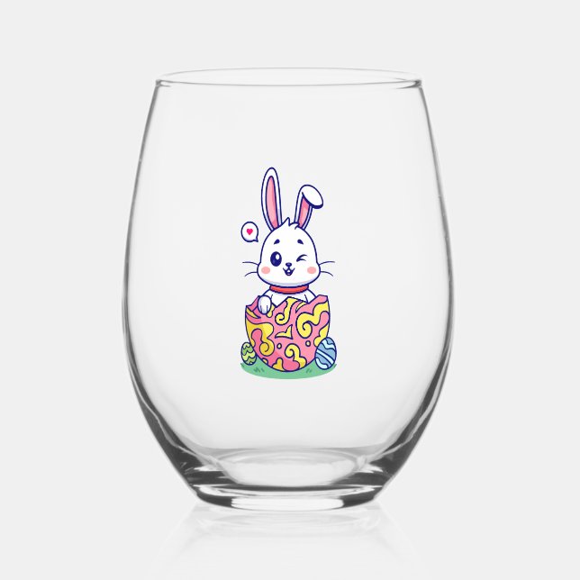 Vaso De Vino Happy Easter Bunny Collection 2 (Anverso)