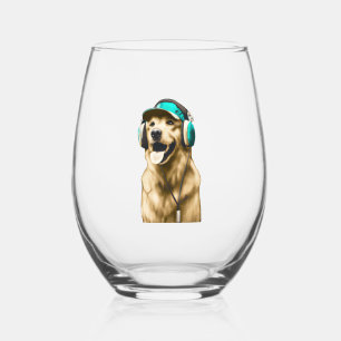 Vaso De Vino Happy Hip-Hop Golden Retriever