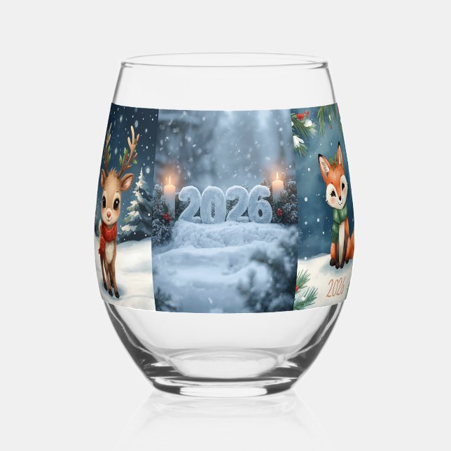 Vaso De Vino happy new year 2026 candlelight  (Anverso)