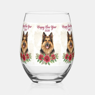 Vaso De Vino Happy New Year 2026 Dog Champagne Glass